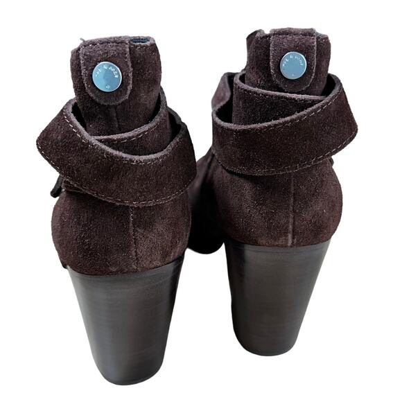 Rag & Bone NWOB Harrow Brown Suede Bootie Size 38.5 (US 8.5) Slip On Wrap Strap - Picture 3 of 8